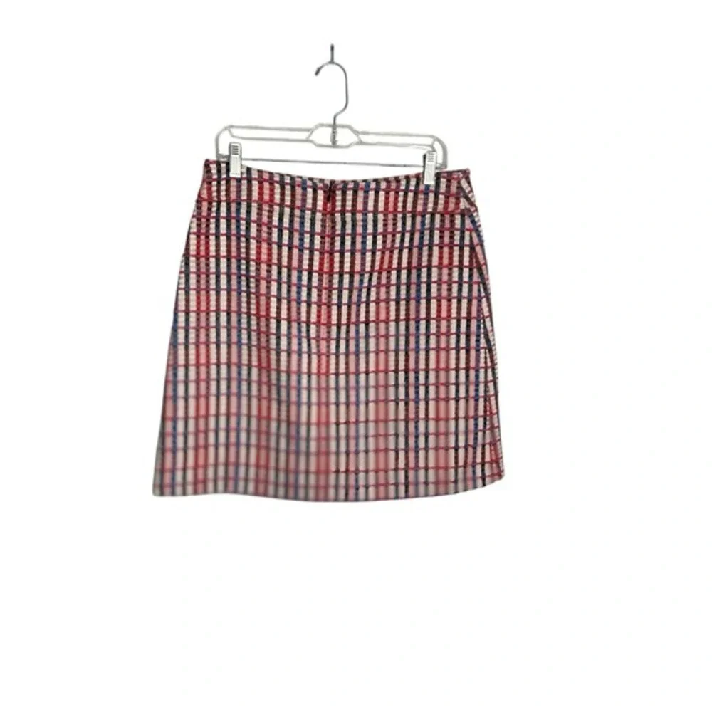 Akris Punto Textured Check Inverted Pleat Mini‎ Skirt Size 10 Academia Career